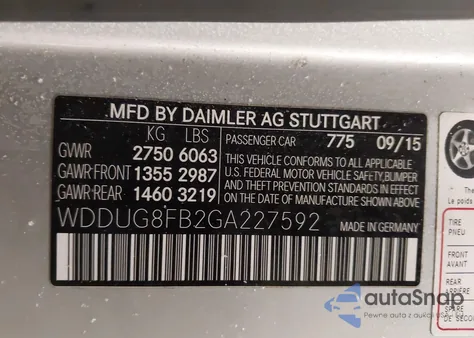 2016 Mercedes-Benz S 550 4Matic z USA, uszkodzony, nr VIN WDDUG8FB2GA227592